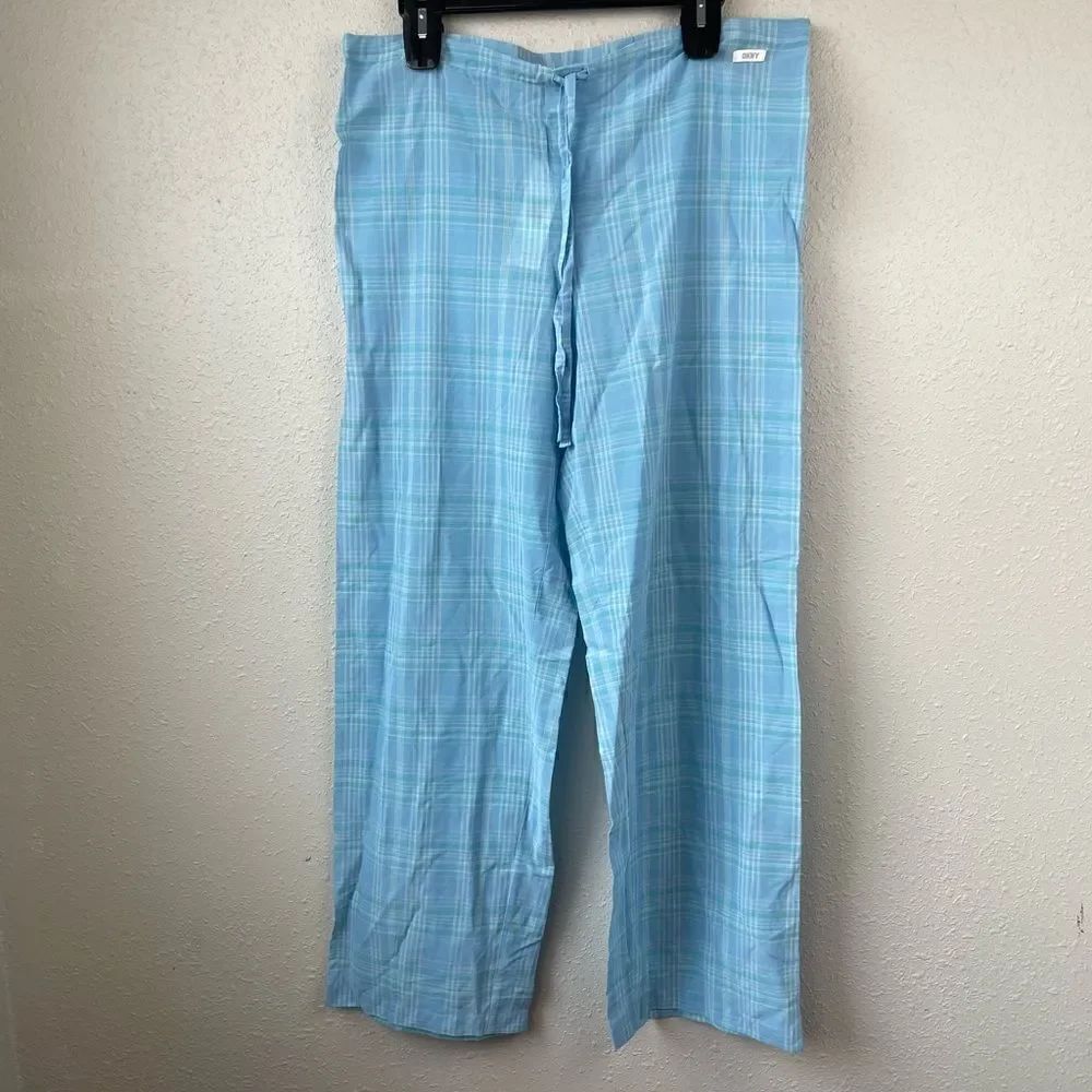 NWT DKNY Blue Mermaid Plaid Casual Pants Size S